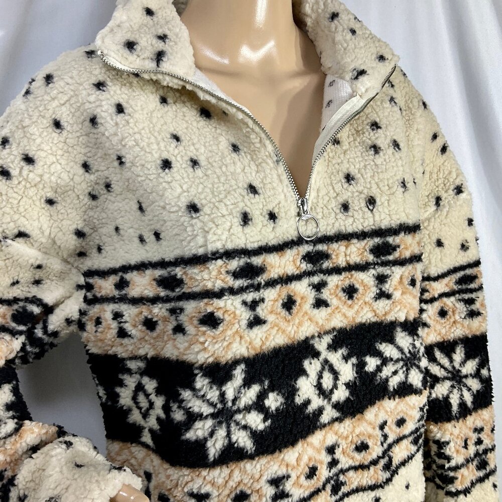 NWT Love Tree Sz Med Quarter Zip Sherpa Womens Jacket Coat